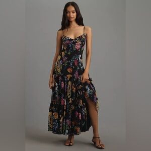 By Anthropologie Sleeveless V-Neck Pleated Maxi Dress XS